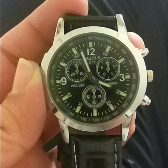 Men’s watch. Leather Men’s Analog watch - Picture 2 of 4